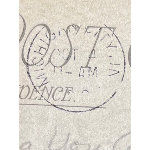 Antique 1912 Ephemera Postcard Blue Winter Countryside Cottage Birthday Wishes - Picture 5 of 6